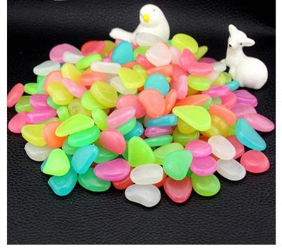 DHL! Glow in the Dark Stones Green Decorations Garden Outdoor Pebble Luminous Rocks Aquarium Fish Tank Decorions 200pcs/bag