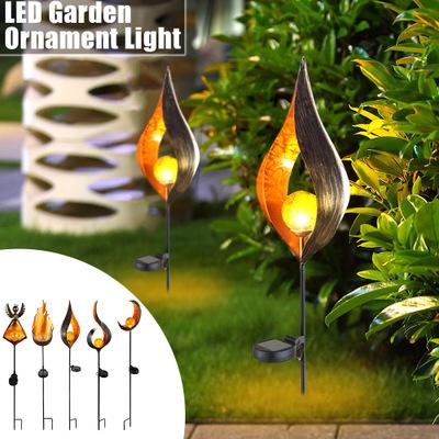 LED Flame Lamp Solar Ground Lights Waterproof Lawn Lamp Garden Decor Outdoor Yard Scene Ornaments Solar Powered Path Lights