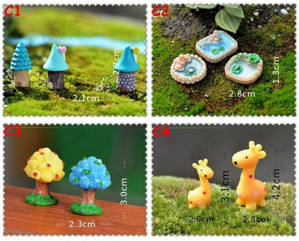 Resin Garden Decorations Fairy Garden Miniatures Cute Figure Animal Tree House Crafts Mini Tree Decor Landscape Ornament Fairy Garden