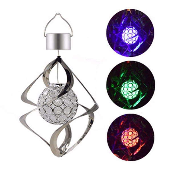 Hanging Solar Lights Outdoor Wind Chimes Lights LED Colour Changing Waterproof Spiral Spinner Lamp for Garden Patio Balcony Outdoor