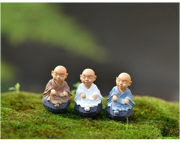 New kung fu Cartoon monk figurines fairy garden miniatures ornaments terrarium Decoration moss Micro Landscape resin crafts