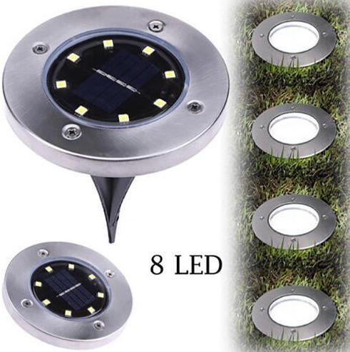 Free shipping 8 LED Solar Powered Ground Light Solar Power Buried Light Under Ground Lamp Outdoor Path Way Garden Decking Solar LED Light