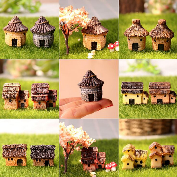 New Zakka 3cm cute resin crafts house fairy garden miniatures gnome Micro landscape decor bonsai for home decor