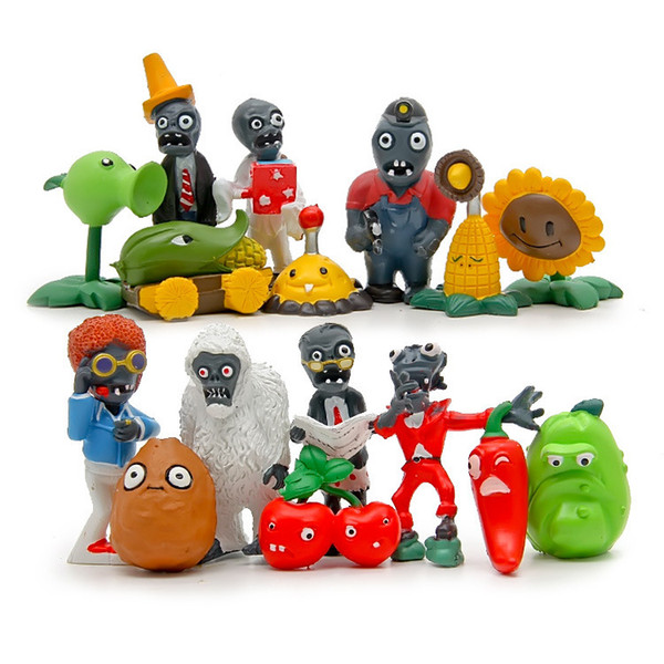 16 pcs/ lot Zombies Cartoon PVZ Game Models Miniature Figurine Animal Toys For Kid Plants Garden Decorations Home Decor Ornament