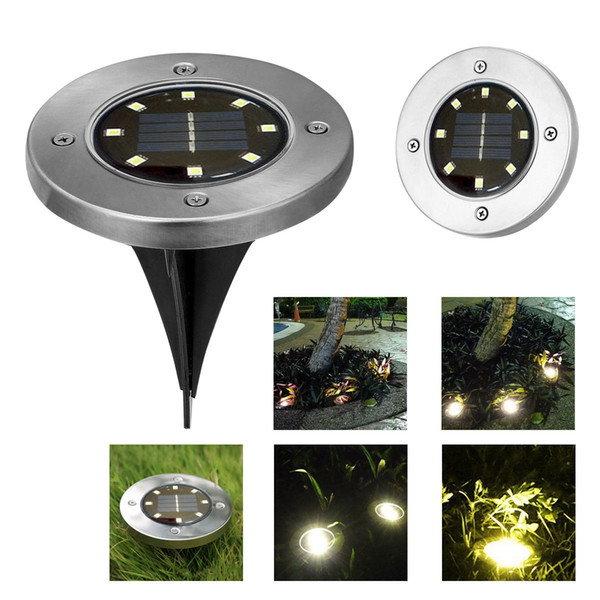 8 LED Solar Power Ground light Waterproof IP65 Outdoor Ground Lamp Landscape Lawn Yard Stair Underground Buried Light Garden Decoration