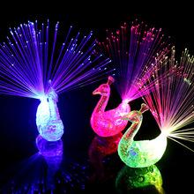 Stars Shine In The Dark Kids Toy 1PCS Luminous Peacock Decoration Open Light Toys Flash LED Lights Glow In The Dark Toys Child B