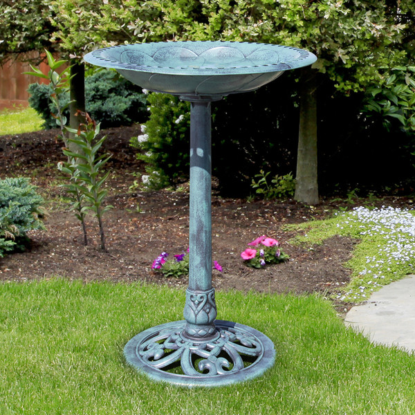 Best Choice Products Pedestal Bird Bath Garden Decor