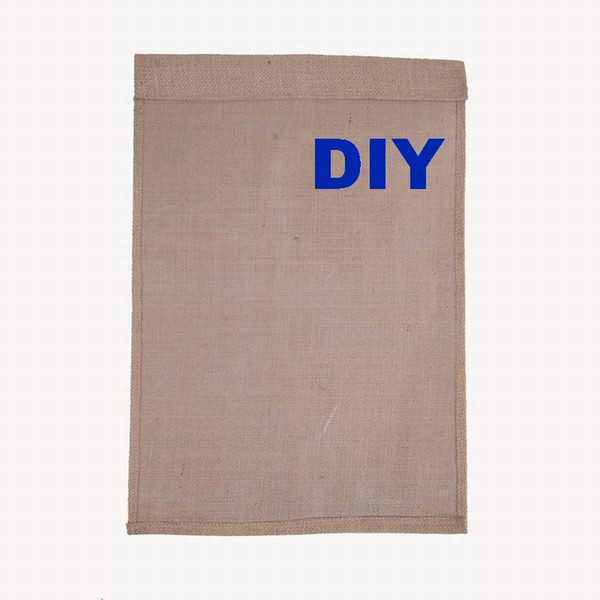 DIY Jute Burlap Garden Flags W/12*H/18 Inch H Liene Yard Hanging Flag House Decoration Printed Pattern Portable Banner Ads