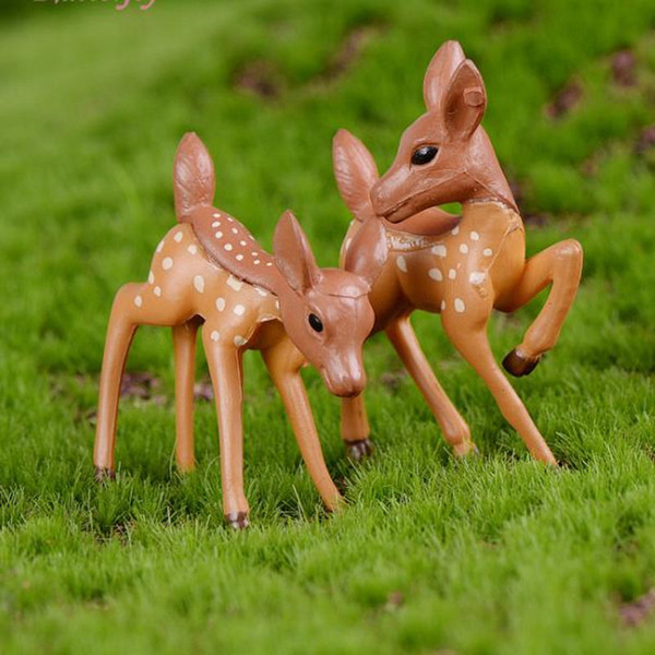 Artificial Miniature Cartoon Fawn Resin Craft Bonsai Ornaments Micro Landscape Garden Decorations Miniature Craft Home F20172972