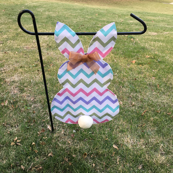 Wholesale Blanks Easter Bunny Garden Flag Canvas Multi Chevron Garden Decoration DOM103447