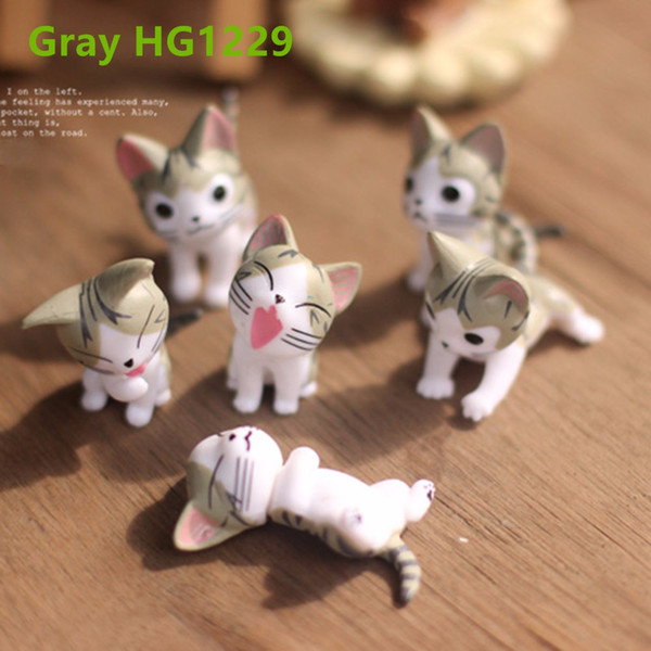 Small Ornament Landscape Mini Cats Micro Models For Garden Ornaments 6 Cats For Potted Home Bonsai Decor Gardening Tools