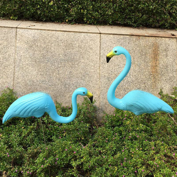 2PCS Outdoor Plastic Simulation Artificial Flamingo Decoration For Garden Festival Party Wedding Villa Gardening Decor Ornaments