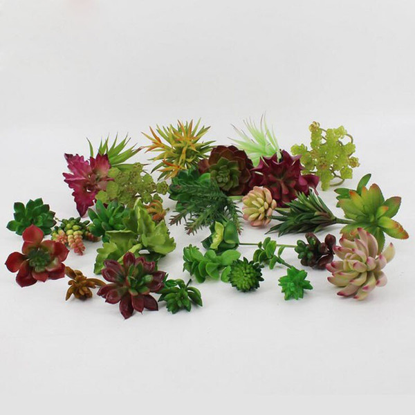 New Arrive Simulation Succulents artificial flowers ornaments mini green Artificial Succulents Plants garden decoration Free shipping