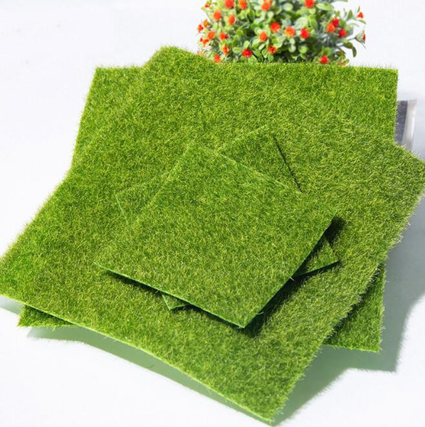 Artificial Grass Fake Lawn 49*70/30*30cm/15*15cm Fairy Garden Miniature Gnome Moss Terrarium Decor Miniature Ornament Garden Dollhouse H230