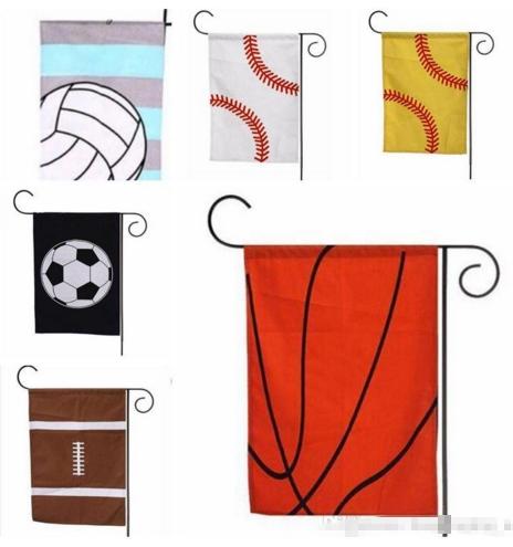 Factory Price 5 Styles 35*45cm Sports Baseball Softaball Garden Flag Canvas Outdoor Flag Hanging Decoration Banner Flags