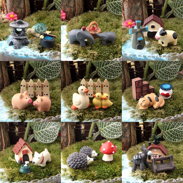 10sets/30pcs/Fairy garden gnome/bonsai/flower pot bryophytes/ diy decoration/terraium decoration/lovely gifts/lover/pig model