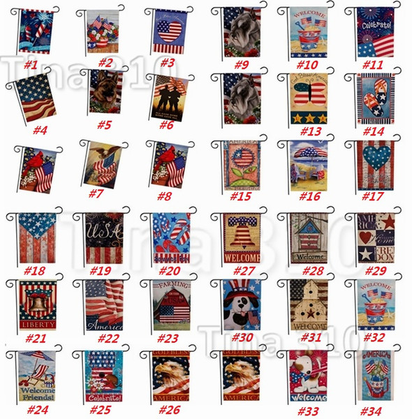 Hot-selling USA flags pattern double-sided printing Garden Flag American flags Garden Flag party decoration 4734