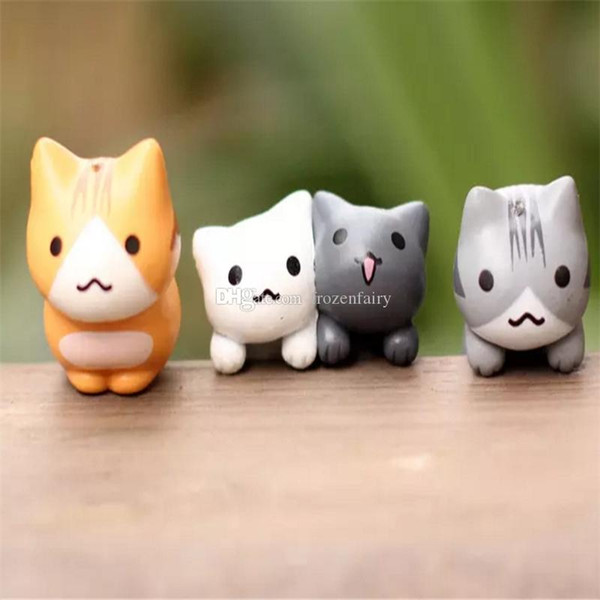 6 Pcs/Set Cute Cartoon Lazy Cats For Micro Landscape Kitten Microlandschaft Pot Culture Tools Garden Decorations bb283-289 2018010910