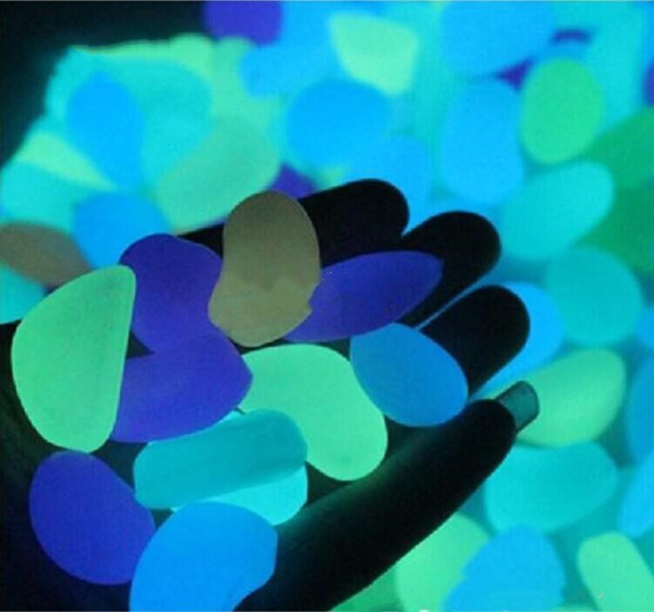 Free Shipping Glow in the Dark Stones Green Decor Garden Outdoor Pebble Luminous Rocks Aquarium Fish Tank Decor