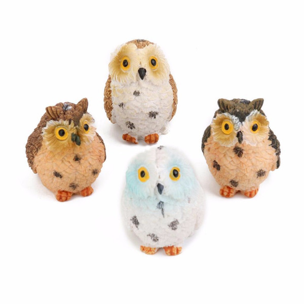 Landscaping owl Dollhouse Resin Fairy Home DIY Micro Landscape Flower Pot Ornaments Free Shipping Random Color