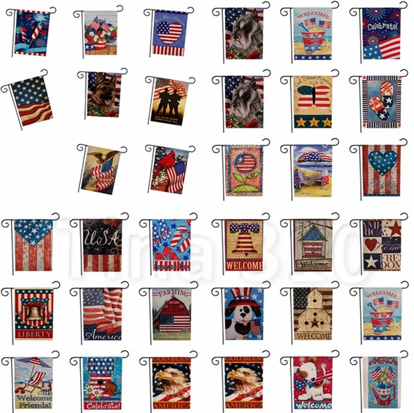 Hot-selling USA flags pattern double-sided printing Garden Flag American flags Garden Flag party decoration 4734