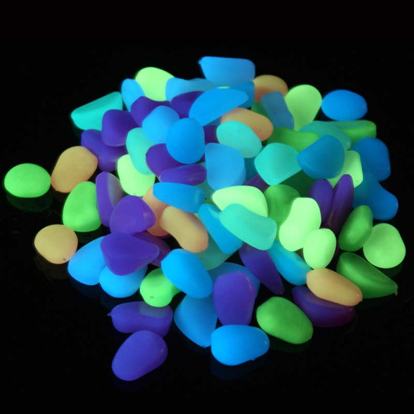 Luminous Stones Glow in Dark Garden Ornament Road Outdoor Fish Tank Decoration Pebble Rocks Aquarium Mix Color