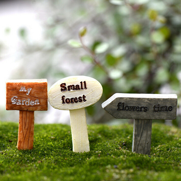 Resin sign board bonsai Figurines Micro Landscape Crafts signboard miniatures fairy garden moss terrarium decor