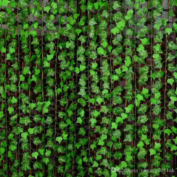 250cm Artificial Silk Simulation creeper Climbing Vines Green Leaf Ivy Rattan for Home fence Decor Bar Restaurant Wedding Decoration