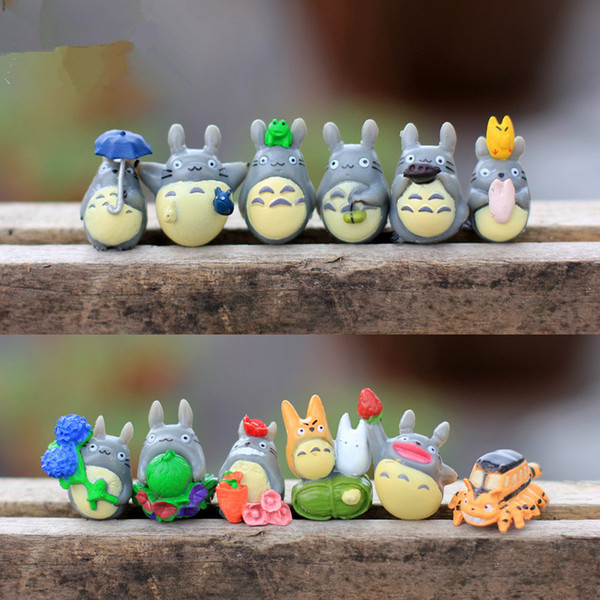 12 pcs/Set My Neighbor Totoro Mini Figure DIY Moss Micro Landscape Toys New garden miniatures decoration Garden Decorations T2I118