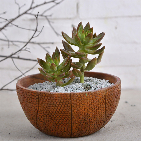 new succulents pots Decorative Creative Resin Artificial basketball flower pots plant vase Garden Supplies home decoration Crafts wholesale