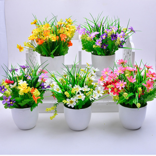 New Style Artificial Flower And Gardening Flower Pots One Set Small Mini Colorful Plastic Nursery Flower Planter Pots Gardening Tool