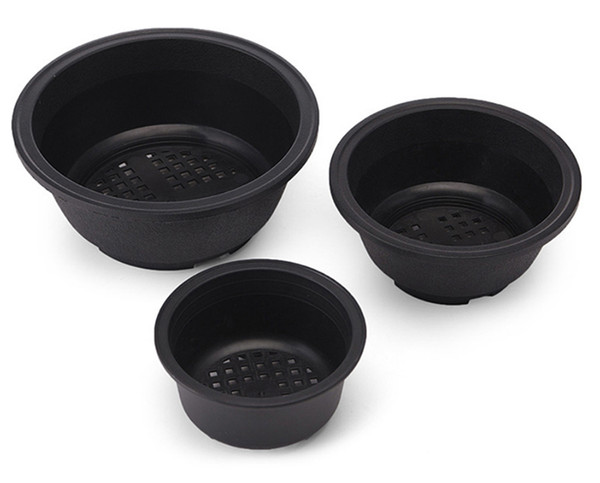 Wholesale 50PCS MOQ Free Shipping Plastic Sturdy Black Drainage Flower Pot Planter for Succulent Series Arrangement Planting Bowl