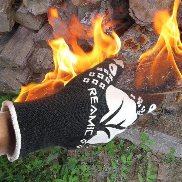 Reamic BBQ skid resistant and flame retardant multifunctional barbecue microwave oven baking gloves A pair HW3ST17