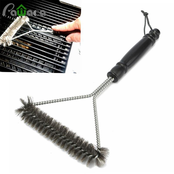 Non-stick Barbecue Grill Brush Stainless Steel Wire Bristles Cleaning Brushes With Handle Durable Cooking Bbq Tools Hot Sale C19041501