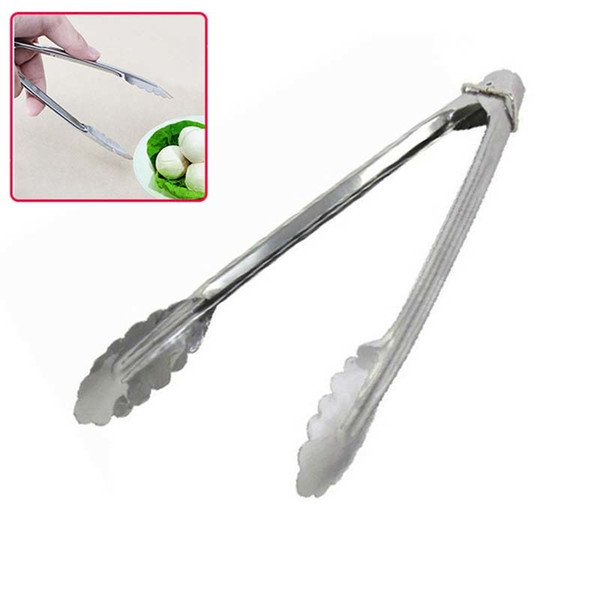 Stainless Steel Tongs With Lock Design Grip For Kitchen Food Vegetable Bbq Grill Tb Sale C19041501