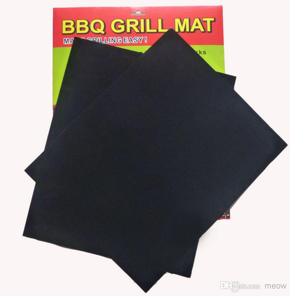 BBQ Grill Mat Set of 2 Non Stick Reusable Washable Plate PTFE Coated Telflon Mats