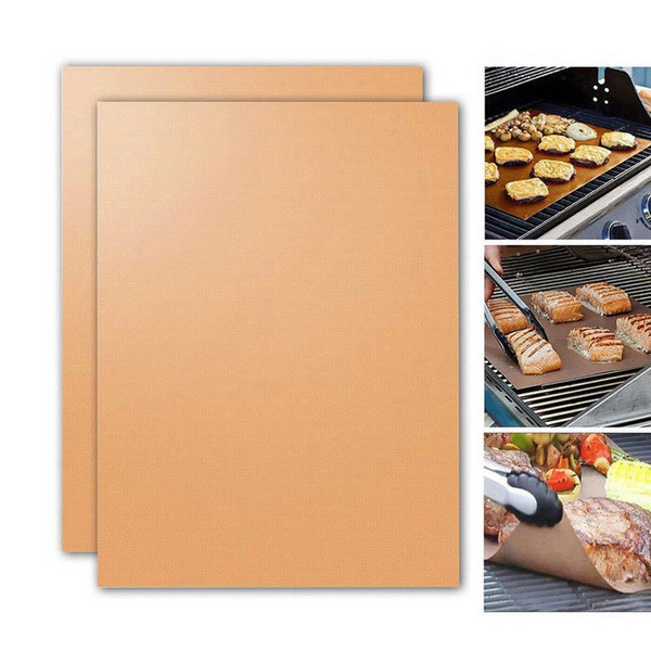 33*40CM Copper Chef BBQ Grill Bake Nonstick Baking High Temperature Outdoor Barbecue Grill Mat and Bake Mats Cooking Tools