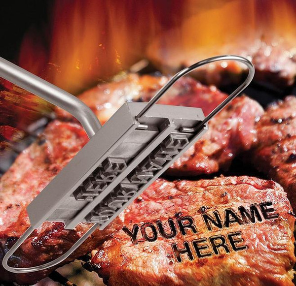 BBQ Barbecue Branding Iron Tools With Changeable 55 Letters Fire Branded Imprint Alphabet Alminum Outdoor Cooking For Steak Meat