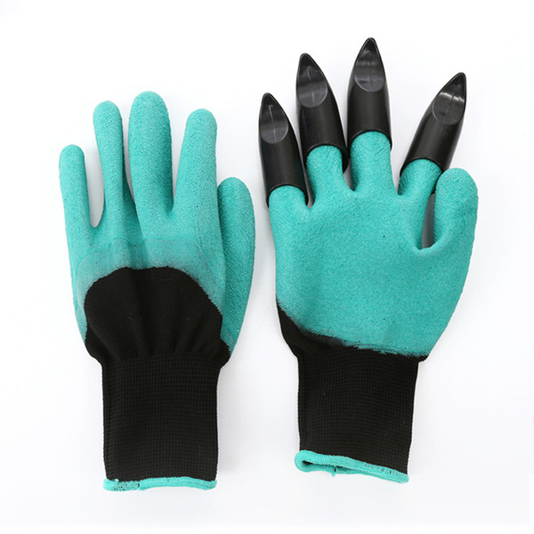 New garden gloves 4 abs plastic claws for garden excavation planting outdoor general protective work gloves