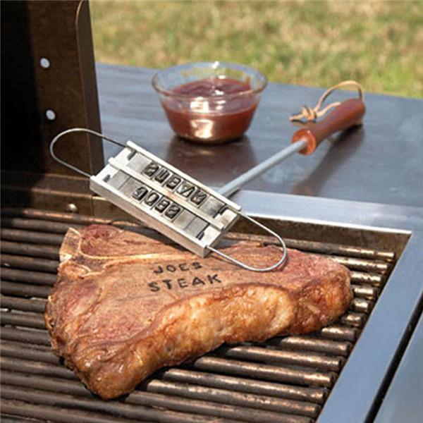 BBQ Meat Branding Iron with Changeable Letters Personality Steak Meat Barbecue BBQ Tool Changeable 55 Letters Outdoor Cooking Tools S343