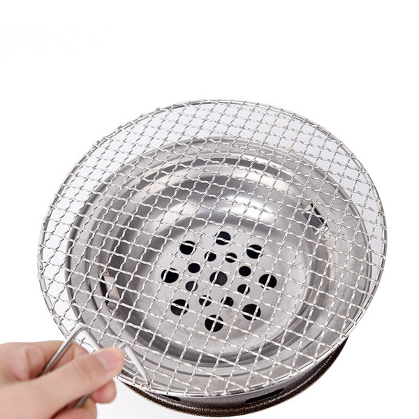 265mm mesh bbq grill racks with handle grid for cooking korean barbecue grill BBQ grate Korean barbecue net steel grate grid