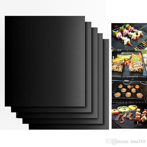 Barbecue Grilling Liner BBQ Copper Grill Mat Portable Non-stick and Reusable 33*40CM 0.2MM Black Copper Oven Hotplate Mats IB039