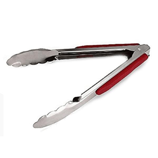 Top 14-Inch Stainless Steel Red BBQ Tongs Kitchen Cook Tool Convenient Practical