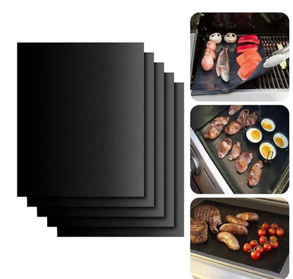 BBQ Grill Mat 5pcs lot Reusable Non Stick BBQ Grill Mat 40*33cm Sheet Portable Easy Clean OutDoor Cooking Tool Barbecue Liner