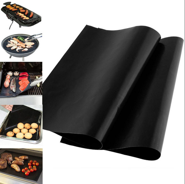 Reusable Non Stick BBQ Grill Mat 40*33cm Sheet Portable Easy Clean Out Door Cooking Tool Grill and Bake Mat Camping BBQ Pads