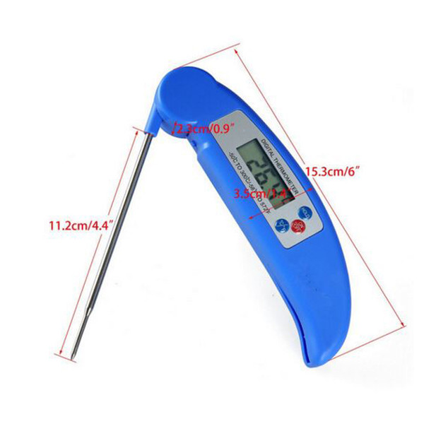 new Digital Electronic BBQ Thermometer with Collapsible Internal Probe 4 Colors