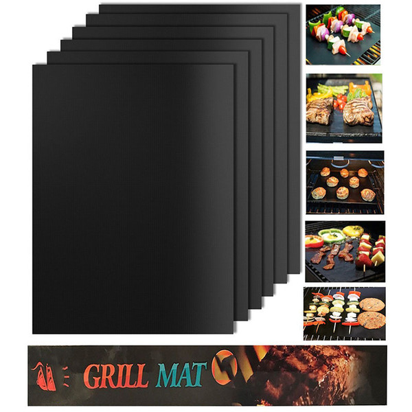 Teflon non-stick reusable BBQ Grill Mats sheet baking mat for barbecue grill sheet cooking Outdoor BBQ Accessories 40*33CM