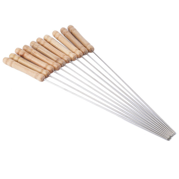 10pcs Outdoor Picnic BBQ Barbecue Skewer Roast Stick Stainless Steel Needle Worldwide store