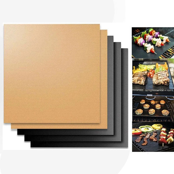 BBQ Grill Mat Barbecue Grill Sheet Non-stick Mat Easy To Clean BBQ Baking Pad Thick Mats Outdoor Picnic Cooking Tools 3 Colors YFA389