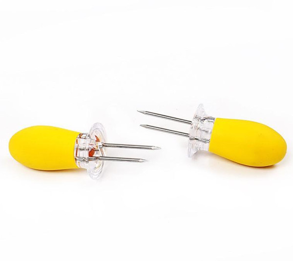 2Pcs/1Pair 2018 New Arrival BBQ Corn Holders Fork Stainless Steel Barbecue Corn Tools Party Kitchen Barbecue Supplies F2818